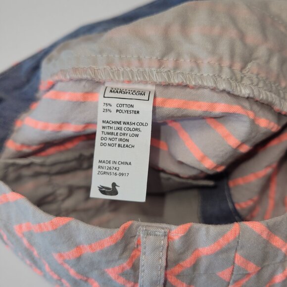 Southern Marsh Turner Stripe Brighton Shorts Gray & Salmon Seersucker Size 4 - Picture 9 of 9